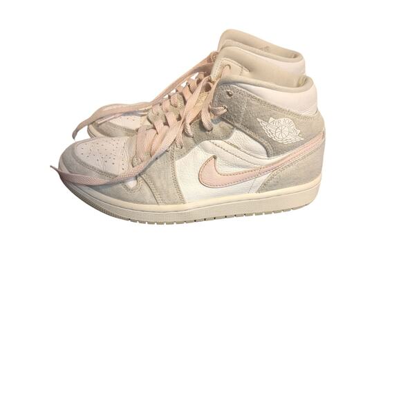 Jordan Air Mid Trainers Women’s Size 7.5 Heather Gray/Pink - Picture 1 of 7
